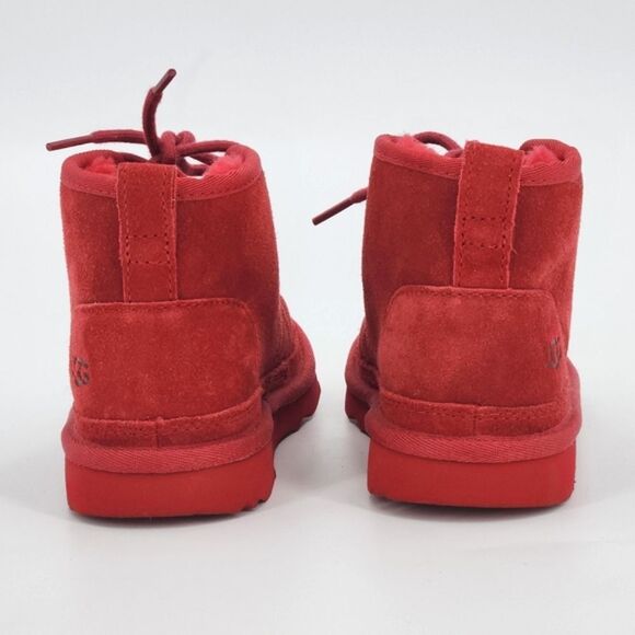 UGG Neumel Chukka Boots Little Kids Size 1 Samba Red Suede UGGpure Wool Winter - Picture 7 of 10